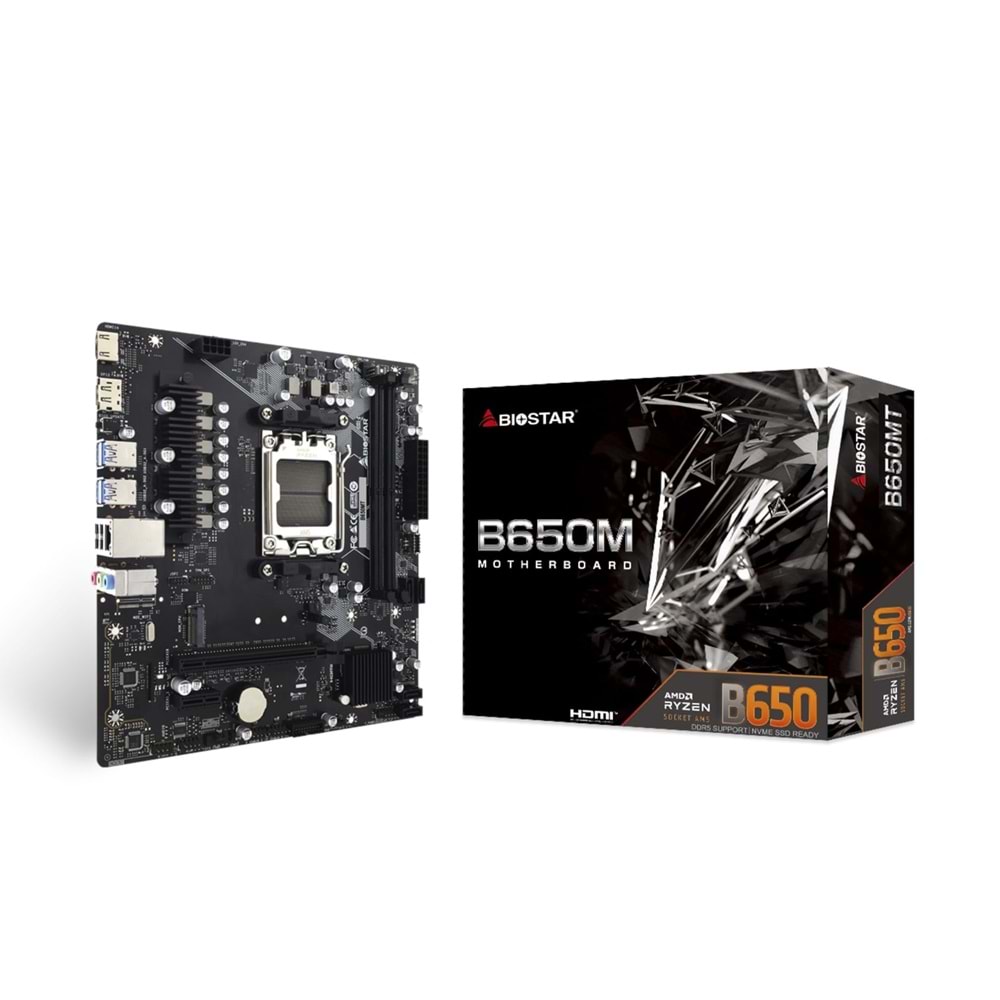 Biostar B650MT AMD AM5 DDR5 6000 HDMI DP M2 mATX