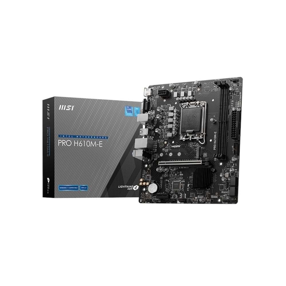 MSI PRO H610M-E DDR5 1700P DDR5 SES GLAN HDMI/VGA SATA3 USB3.2 mATX