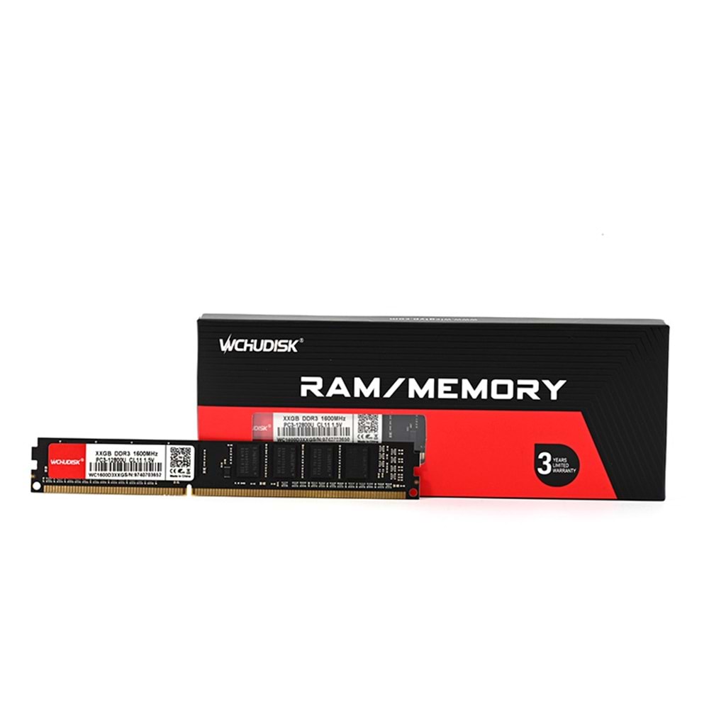 Wchudisk 8 GB DDR3 1600 Mhz PC3-12800U CL11 1.5V Masaüstü Ram