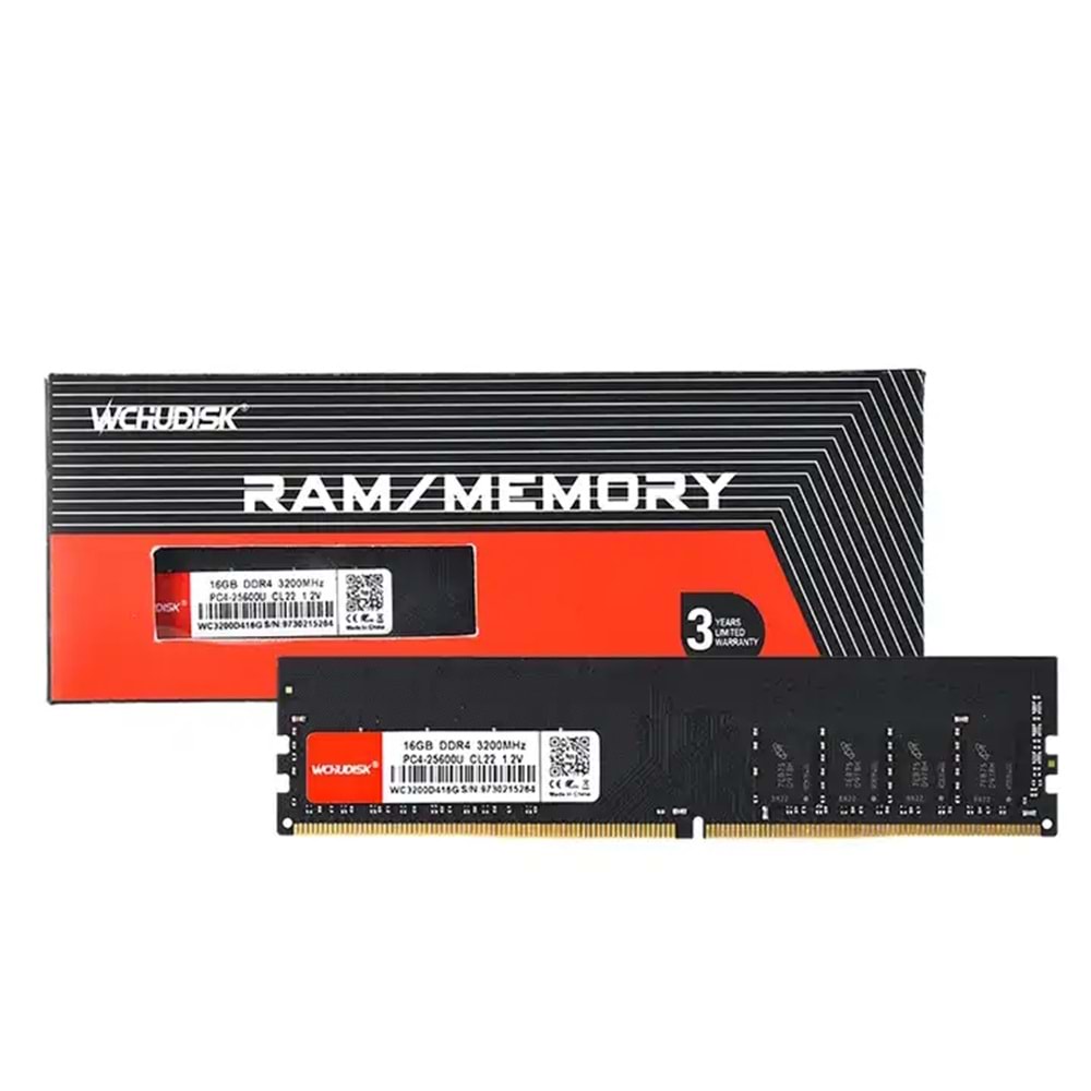 Wchudisk 16 GB DDR4 3200 Mhz PC4-25600U CL22 1.35V Masaüstü Ram