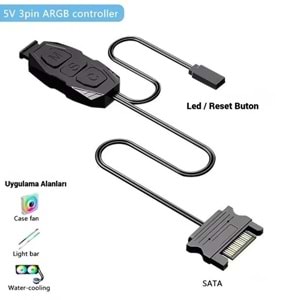 SNT Energy SNT AR-01 ARGB Kontrolcü Controller Denetleyici 5v 3pin SATA Güç Beslemeli 1 Port