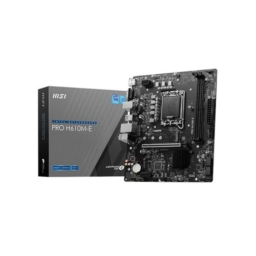 MSI PRO H610M-E DDR5 1700P DDR5 SES GLAN HDMI/VGA SATA3 USB3.2 mATX