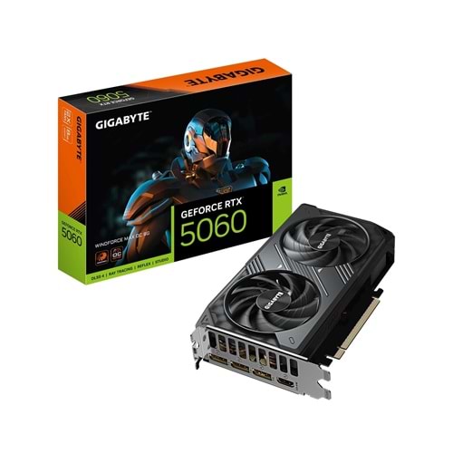 Gigabyte GeForce RTX5060 WINDFORCE MAX OC GV-N5060WF2MAX OC-8GD GDDR7 8GB 128Bit Gaming (Oyuncu) Ekran Kartı